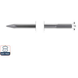 Rotec Puntbeitel 600mm SDS-max
