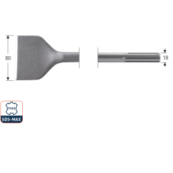 Rotec Spadebeitel 80mm SDS-max
